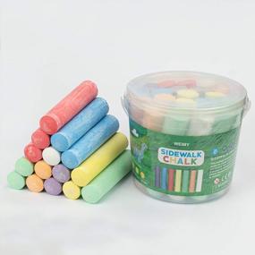 img 2 attached to Colorful Fun: WEIMY Sidewalk Chalk Bucket With 20 Washable And Non-Toxic Chalks For Kids' Outdoor And Indoor Artistic Expression!