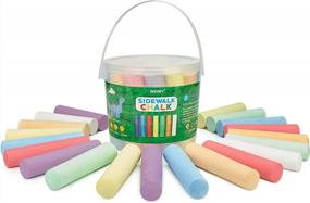 img 4 attached to Colorful Fun: WEIMY Sidewalk Chalk Bucket With 20 Washable And Non-Toxic Chalks For Kids' Outdoor And Indoor Artistic Expression!