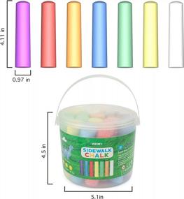 img 1 attached to Colorful Fun: WEIMY Sidewalk Chalk Bucket With 20 Washable And Non-Toxic Chalks For Kids' Outdoor And Indoor Artistic Expression!