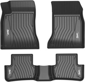 img 4 attached to 🚗 Custom Fit TPE All Weather Floor Liner for Benz GLE 2016-2019 - Full Set Car Mats Black