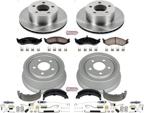 img 1 attached to 🚗 Power Stop Autospecialty Front and Rear Brake Kit with OE Brake Drums & Ceramic Pads - Model KOE15073DK