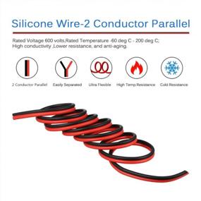 img 3 attached to BNTECHGO 8 Gauge Flexible 2 Conductor Parallel Silicone Wire Spool Red Black High Resistant 200 Deg C 600V For Single Color LED Strip Extension Cable Cord,Model,5Ft Stranded Copper Wire