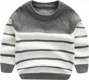 img 4 attached to Stylish And Warm: Peecabe Cable Knit Sweater For Boys 1-5T