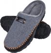 mixin men's memory foam slippers - warm, comfort fleece clog house shoes logo