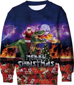 img 4 attached to Funnycokid Teenagers Sweatshirt Printed Christmas Boys' Clothing ~ Fashion Hoodies & Sweatshirts