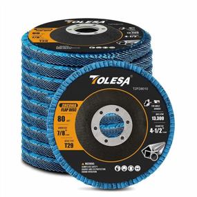 img 4 attached to TOLESA 10-Pack Zirconia Abrasive Flap Discs For Stainless Steel And Metal Grinding - 80 Grit, T29 Grinding Wheels
