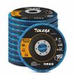 tolesa 10-pack zirconia abrasive flap discs for stainless steel and metal grinding - 80 grit, t29 grinding wheels logo