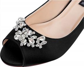img 1 attached to Stylish And Comfortable Women'S Low Kitten Heels With Rhinestones For Wedding, Evening And Party Wear