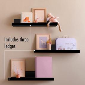 img 1 attached to Stylish And Practical: Americanflat 14 Inch Black Floating Shelves For Wall - Perfect For Any Room In Your Home - Pack Of 3