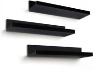 стильные и практичные: черные плавающие полки americanflat 14 дюймов для стены - идеально подходят для любой комнаты в вашем доме - упаковка из 3 логотип