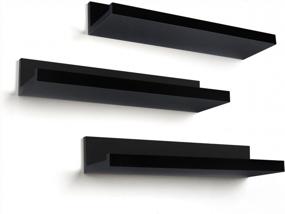 img 4 attached to Stylish And Practical: Americanflat 14 Inch Black Floating Shelves For Wall - Perfect For Any Room In Your Home - Pack Of 3