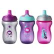 set of 3 tommee tippee sportee toddler sports sippy cups - spill-proof, bpa-free, 10oz - suitable for kids 12 months and up logo