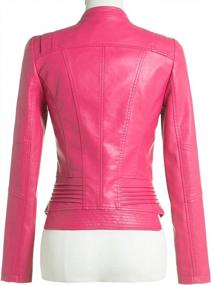 img 3 attached to Women'S Collarless Cropped Leather Biker Jacket By Chouyatou - SEO Optimized