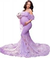 stunning lace maternity mermaid gown for baby shower or wedding photoshoot logo