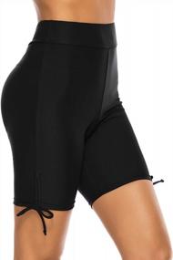 img 3 attached to Lecieldusoir High Waisted Women'S Swim Shorts: Long Board Shorts For Bathing Suit Bottoms, Tankinis, And Swimsuits
