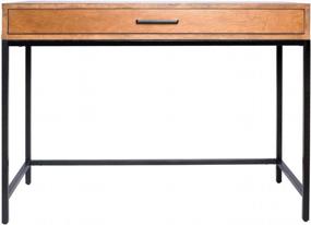 img 3 attached to Upgrade Your Home Office With The Rivet Avery Industrial Writing Desk By Amazon – 40"W Chestnut Brown Finish, Featuring A Sturdy Metal Base
