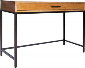img 4 attached to Upgrade Your Home Office With The Rivet Avery Industrial Writing Desk By Amazon – 40"W Chestnut Brown Finish, Featuring A Sturdy Metal Base