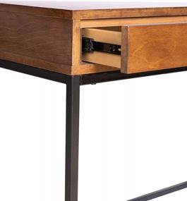 img 1 attached to Upgrade Your Home Office With The Rivet Avery Industrial Writing Desk By Amazon – 40"W Chestnut Brown Finish, Featuring A Sturdy Metal Base
