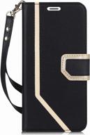 черный чехол-кошелек из искусственной кожи toplive для iphone xr (6,1 дюйма) 2018 года с зеркалом для макияжа и ручным ремешком - защитный чехол премиум-класса для повышенного удобства логотип