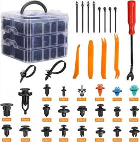 img 4 attached to 680Pcs Car Push Retainer Clips & Auto Fasteners Assortment -22 Most Popular Sizes Nylon Bumper Fender Rivets With 10 Cable Ties & 1 Fastener Remover For Toyota GM Ford Honda Chevy