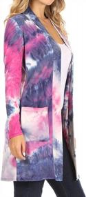 img 3 attached to US Size Women'S Open Cardigan With Long Sleeve In Printed And Solid Designs For Casual Wear