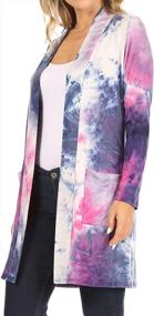 img 2 attached to US Size Women'S Open Cardigan With Long Sleeve In Printed And Solid Designs For Casual Wear