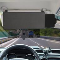 optimized for search engines: car sun visor extender with polarized lens, side sunshade, and uv400 protection - clearer vision and safe driving guaranteed, anti-glare car visor essential in black logo