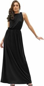 img 4 attached to Head-Turning Style: KOH KOH Sleeveless Flowy Gown For Casual And Formal Occasions
