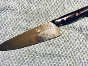 img 7 attached to WALLOP Damascus Chefs Knife - 8,5-дюймовое лезвие из японской стали с солнечным узором и эргономичной ручкой G10 для профессионального использования на кухне