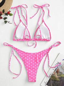 img 3 attached to Polka Dot Tie-String Triangle Bikini Set: Trendy Women'S Swimsuits From ZAFUL