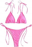 комплект бикини с треугольными чашками и завязками в горошек: модные женские купальники от zaful логотип