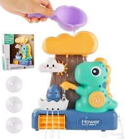 img 4 attached to 🦖 DASIGJID Baby Bath Toys for Kids Toddlers 1-3: Dinosaur Bath Tub Wall, Shower, Pool & Outdoor Sprinkler Toy - Non-Toxic Waterfall Fun! Great Birthday Gift in Color Box