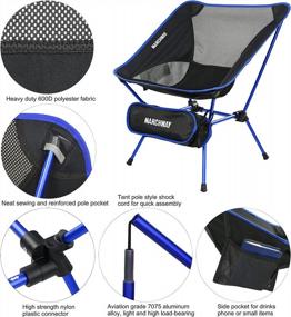 img 2 attached to Ultralight Folding Camping Chair By MARCHWAY - Heavy Duty Portable Compact For Outdoor Adventures!