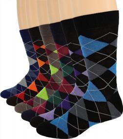 img 3 attached to 6 Pairs Of Debra Weitzner Men'S Cotton Argyle Dress Socks With Gift Box - Colorful Classic Patterns