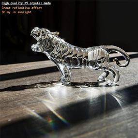 img 1 attached to Exquisite Hand-Blown Crystal Tiger Sculptures: Perfect Collectibles For Animal Lovers