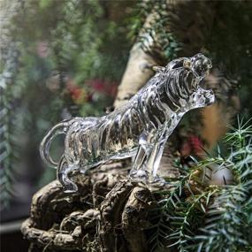 img 2 attached to Exquisite Hand-Blown Crystal Tiger Sculptures: Perfect Collectibles For Animal Lovers