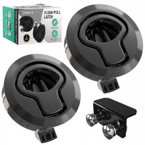 img 4 attached to LATCH.IT RV Flush Latch Lock 2 Pack Black Flush Slam Latch Flush Mount Latch 100% Metal Boat Latch Heavy Duty RV Boat Lid Lock Fits Lock Holes W/ Diameter Of 2” & Door Thickness Up To 0.5”!