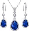 elegant 925 sterling silver teardrop bridal pendant necklace & hook dangle earrings sets with full cubic zirconia - elequeen logo