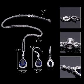 img 2 attached to Elegant 925 Sterling Silver Teardrop Bridal Pendant Necklace & Hook Dangle Earrings Sets With Full Cubic Zirconia - EleQueen