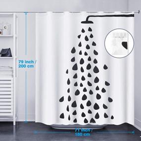 img 1 attached to Beddinginn Simple Shower Shower Curtains Fabric,Heavy Duty, Waterproof Shower Curtains Modern For Bathroom Decor With 12Pcs Hooks（Black Shower，72*78 Inches）