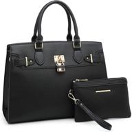 👜 designer shoulder satchel 8149 black handbags for women: stylish handbags & wallets via totes logo