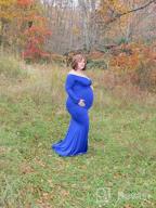 img 1 attached to Elegant Off-Shoulder Maternity Maxi Dress - Perfect For Photo Shoots | Molliya review by Holly Naragon