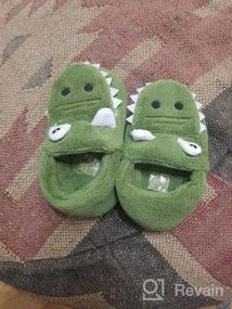 img 8 attached to Warm & Cozy Winter Slippers For Toddlers: JACKSHIBO Dinosaur House Shoes With Fur Lining.