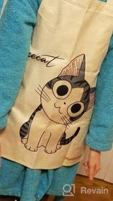 img 6 attached to Фартук с милым мультяшным котом для детей - хлопковый кухонный фартук для выпечки в японском стиле от Phantomon