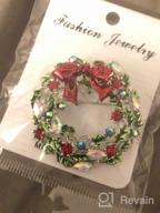 img 1 attached to SELOVO Festive Christmas Tree Multicolor Wreath Brooch Pin - Elegant Gold Tone review by Elizabeth Esquivel
