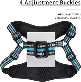 img 1 attached to 🐾 Small Dog Harness with Reflective Heavy Duty Leash - No Pull & Adjustable Soft Breathable Vest Harness Set for Small and Medium Dogs