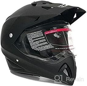 img 3 attached to MMG Dual Sport Off Road Motorcycle Full Face Helmet, Model 23 - Matte Black, Medium: Flip-Up Visor for Dirt Bike ATV Riders