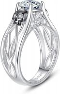 evbea skull ring silver black rings for women engraved love cool black cubic zirconia dainty rings for teen girls logo