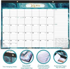 img 2 attached to 2023 Desk Calendar - 12 Month Planner With Julian Dates, Large 17"X12" Desk Calendar, Thick Pages For Notes And Tasks, Includes 2 Corner Protectors