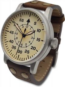 img 4 attached to Vintage WWII Military Watch - Swiss-Quartz Movement, Genuine Leather Strap, And 10 ATM Water Resistance. Ideal Memorabilia For History Buffs. Men'S Watches For A Lifetime.